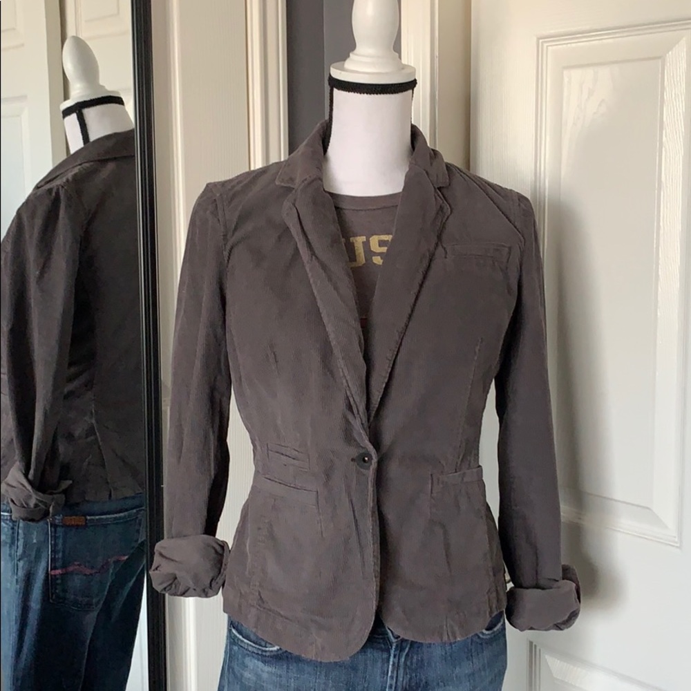 Banana Republic Charcoal Grey Corduroy Blazer